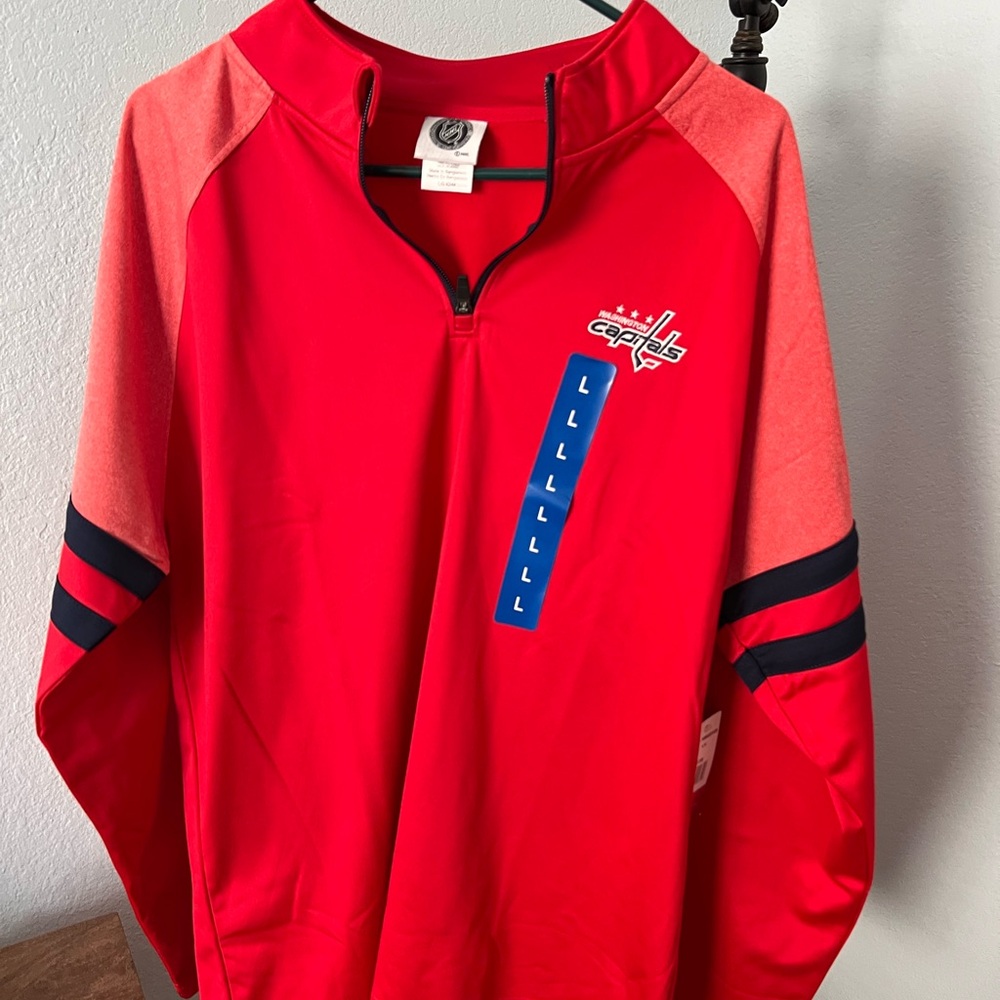 NHL Capitals Quarter Zip-Up Sweater